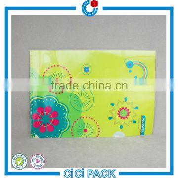 full color printing plastic file pocket packaging bag