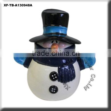 hand painting snowman ceramic cookie pot