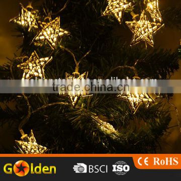 Decorative 12 led String Warm Light Solar Christmas Star Light
