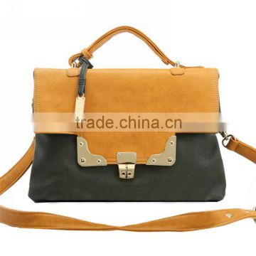 HD27-163 Wholesale fashion cheap blank laptop bag, two-tone ladies laptop bag