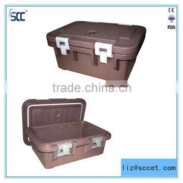 Polyethylene Insulated Top Load Food Pan Carrier, Coffee color