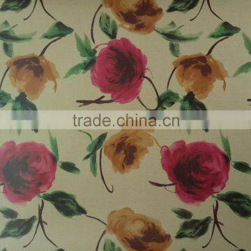 Pvc synthetic leather for bag, shoes, floral pvc artificial leather with digital silk printing, pvc sponge leather stocklot