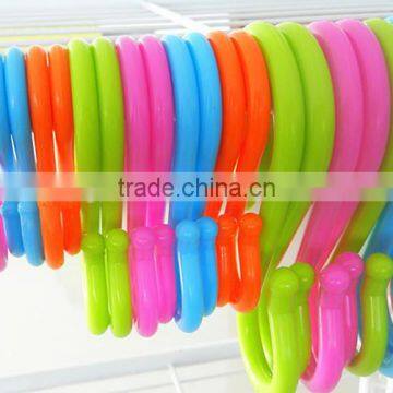 Colorful plastic S hook for goods hanging