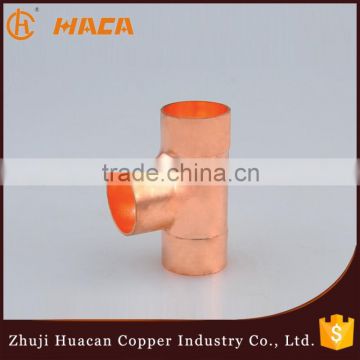 Equal copper pipe fitting 90 degree tee