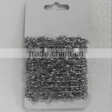 HOT SALE ! Gift Wrapping Silver Metallic Tinsel Sparkle Rubber Elastic Ribbon Cord Band