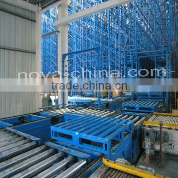 Warehouse Storage Rack System With Stacker