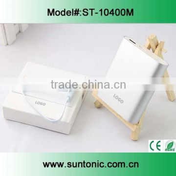 Square portable mobile power bank 10400MAH with cheap price and good quality