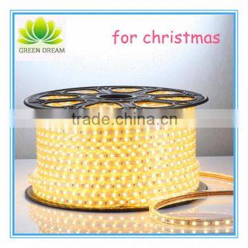 christmas decorative 220v dimmable led strip light with R/G/B/Y/W/RGB option CE ROHS approved