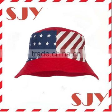 Reversible stripe american flag bucket hat