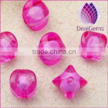 wholesale rose red 16mm Bulk chunky acrylic polygonal big beads