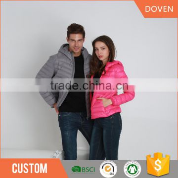 Mens / womens winter down hooded jacket whoesale clothing