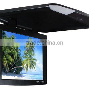 17.5 inch High digital flip down Car Roof Mounted Monitor / DC 12V Bus motorized video monitor with USB / SD Slot