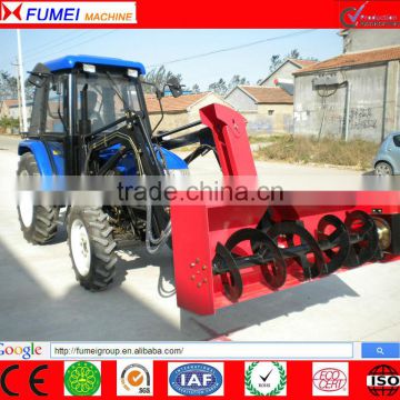 Tractor powered front loader with snow blower