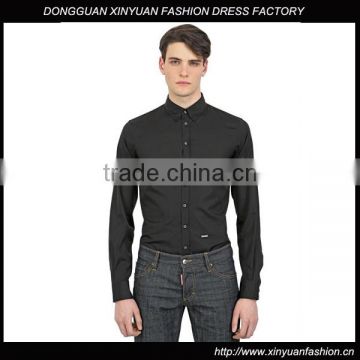 High quality 2016 men business black long sleeve non-ironing shirt