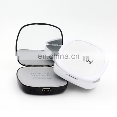 2020 portable mirror super mini power bank promotional makeup plastic mirror power charger