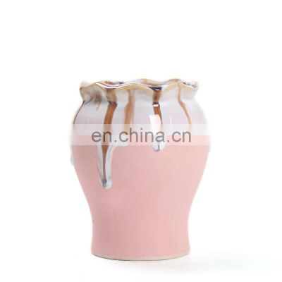 Ceramic flower pot purple sand stoneware creative simple indoor plant small flower pot