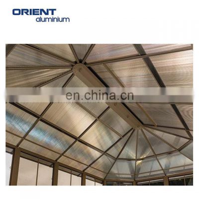 Exterior high quality China powder coated outdoor greenhouse solarium with aluminum frame