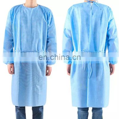 pp/pe/sms yellow/blue isolation/surgical  gown elastic/knit cuff disposable hospital isolation surgical gown