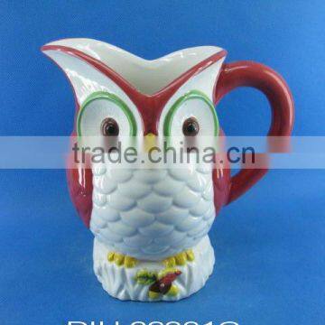 Ceramic owl creamer jar