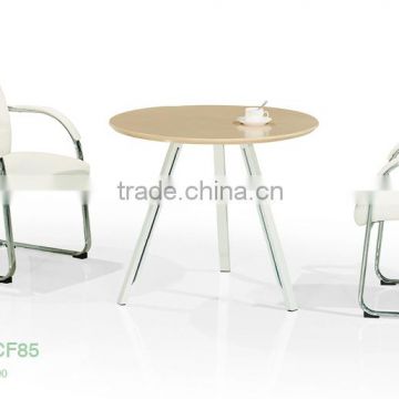 for 2 people modern small round office meeting table factory price melamine wood DXS10