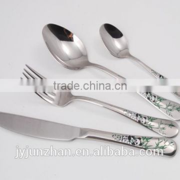 Stainless steel cutlery with 2colors logo on , made in Jieyang factory directly /// New comming!