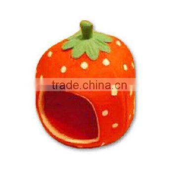 Fashionable and strawberry shaped suede pet bed