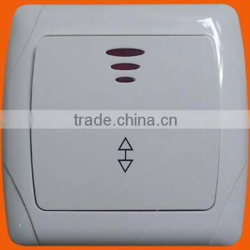 European style flush mounted one gang two way wall switch illuminated (F3105)