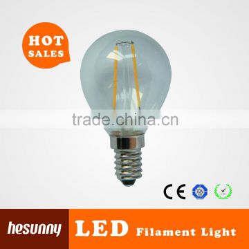 Full glass Filament 2W led E14 led filament golf ball led bulb