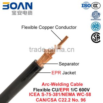 Arc-Welding Cable, Welding Machine Cable, Flexible CU/EPR, 600 V (ICEA S-75-381/NEMA WC 58/CAN/CSA C22.2 No. 96/UL 1581)