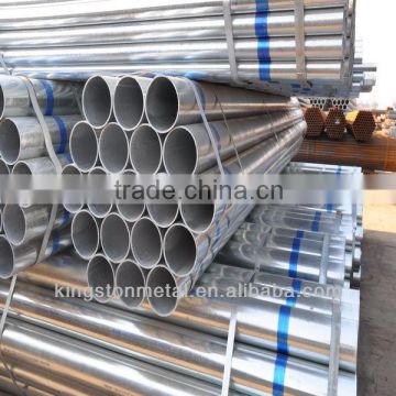 ERW Hot Dipped galvanized steel pipe painted words with plastic cap threated with coupling pipe