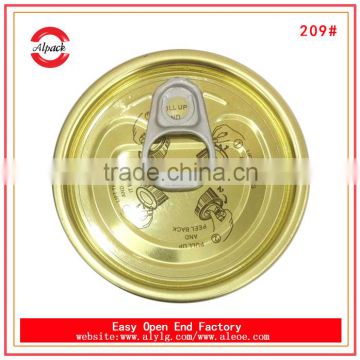Pop can lids 209# tinplate easy open end for canned snails