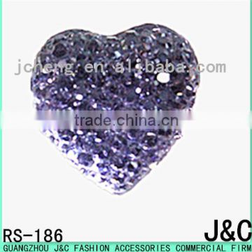 16mm colorful star effect heart shape resin stone