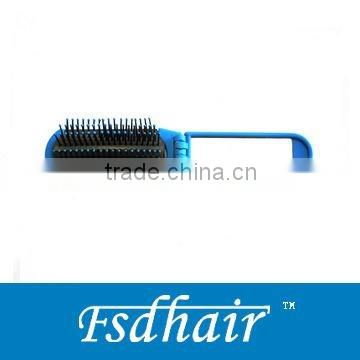 Foldable hair comb with mirror