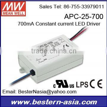mean well led driver 700mA for led tunnel lights APC-25-700