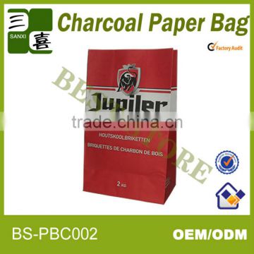 2 layer kraft paper bag for charcoal packing/charcoal bag 10kg