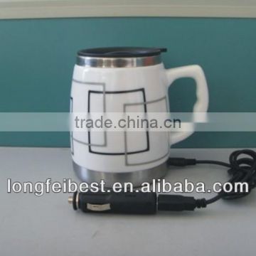 Electric auto heater coffe mug, stainless steel electric mug