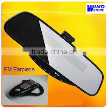 FM Wireless Earpiece,Battery Car Bluetooth Mirror Kit