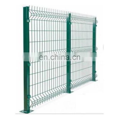 Wholesale H 1.2 m * W 3 m 3D curved wire mesh fence panel with square post for security barrier