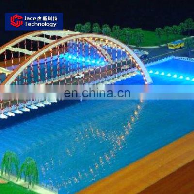 Suspension bridge building scale model