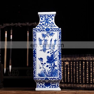 Artistic ceramic porcelain flower blue and white decoration vase