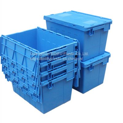 Stackable Logistic Plastic Crate with Lid for Storage and Moving