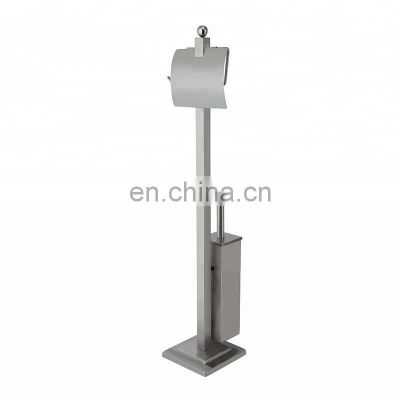Stainless steel free standing toilet paper holder