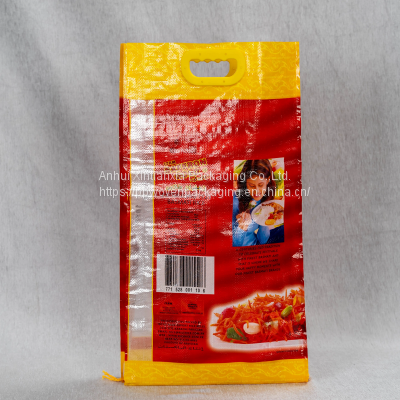 Design printing 25kg plastic sack pp woven rice packing bag for Philippines Pakistan
