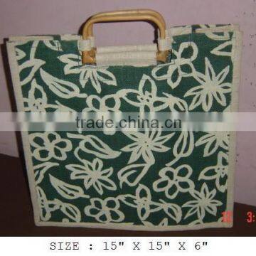 Leaves & flower design jute bag by MLF Internatinal