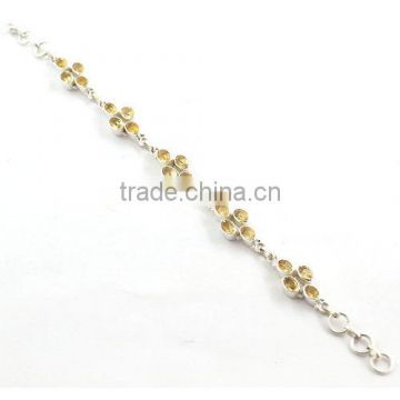 Yellow stone bracelet 925 sterling silver jewelry wholesale sterling bracelet gemstone jewelry