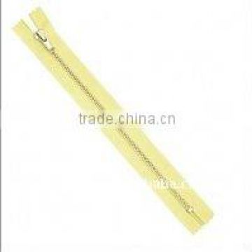 4# yellow brass closed end zipper with automated head