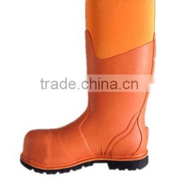 Men yellow safety rubber boots composite toe cap shoes