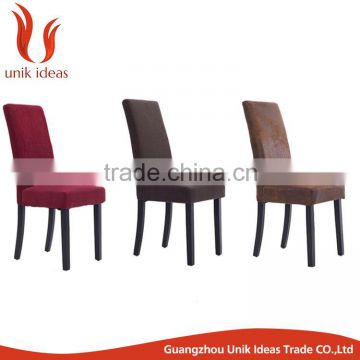 simple modern red high back hotel dining chair without armrest