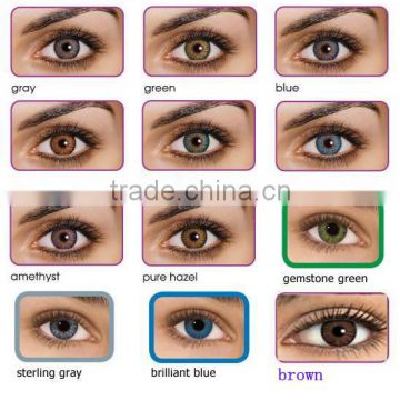 12colors 3-tone beatiful freshlook cosmetic Tri color contact lens
