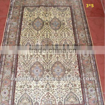 3x5 double knotted 100%natural silk isfahan persian carpets